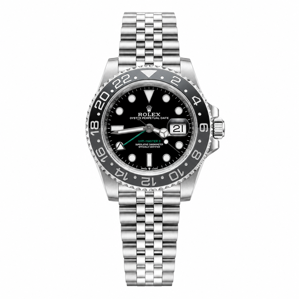 Rolex GMT-Master II 3285 V3 – 126710GRNR 'Bruce Wayne' Stainless Steel Black Dial Jubilee