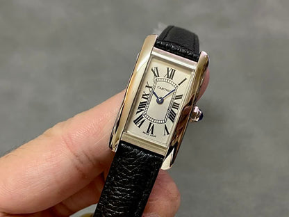Cartier Tank Americaine Large WGTA0134 Yellow Gold Silver Dial